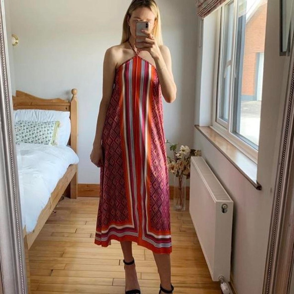 ZARA PRINTED MIDI DRESS - Picture 8 of 10